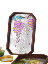 Enamel-colored glass trays