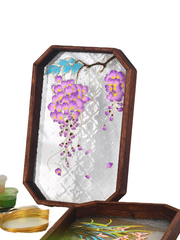 Enamel-colored glass trays